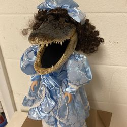 Miss Pearl | Taxidermy Custom Made Genuine Alligator Head Porcelain Doll