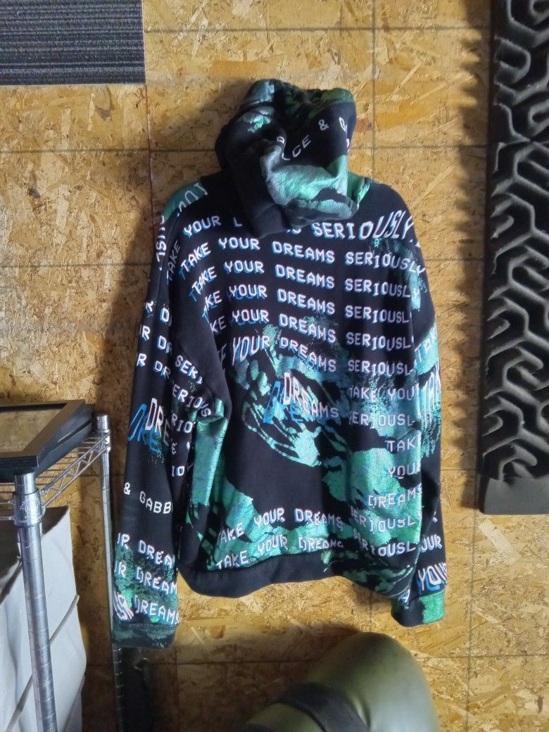 Dolce & Gabbana Hooded Sweatshirt With Laminated Print