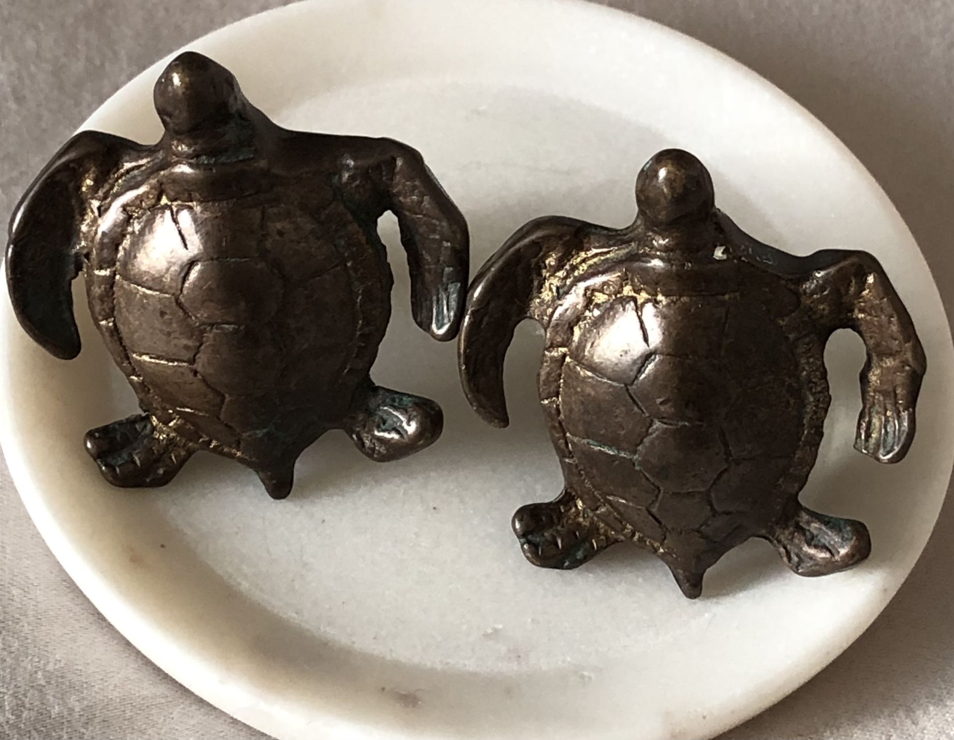 2 Solid Bronze Sea Turtle Cabinet Knobs
