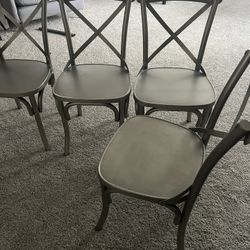 Ballard Designs Constance Metal Dining Chairs 4 