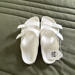 Birkenstock Rubber Slides. Size 7. All White. Brand New. 