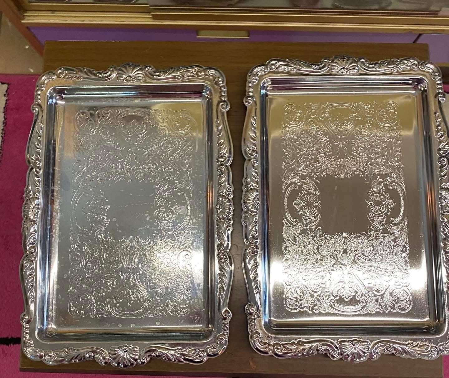 Two Serving trays, tea set trays