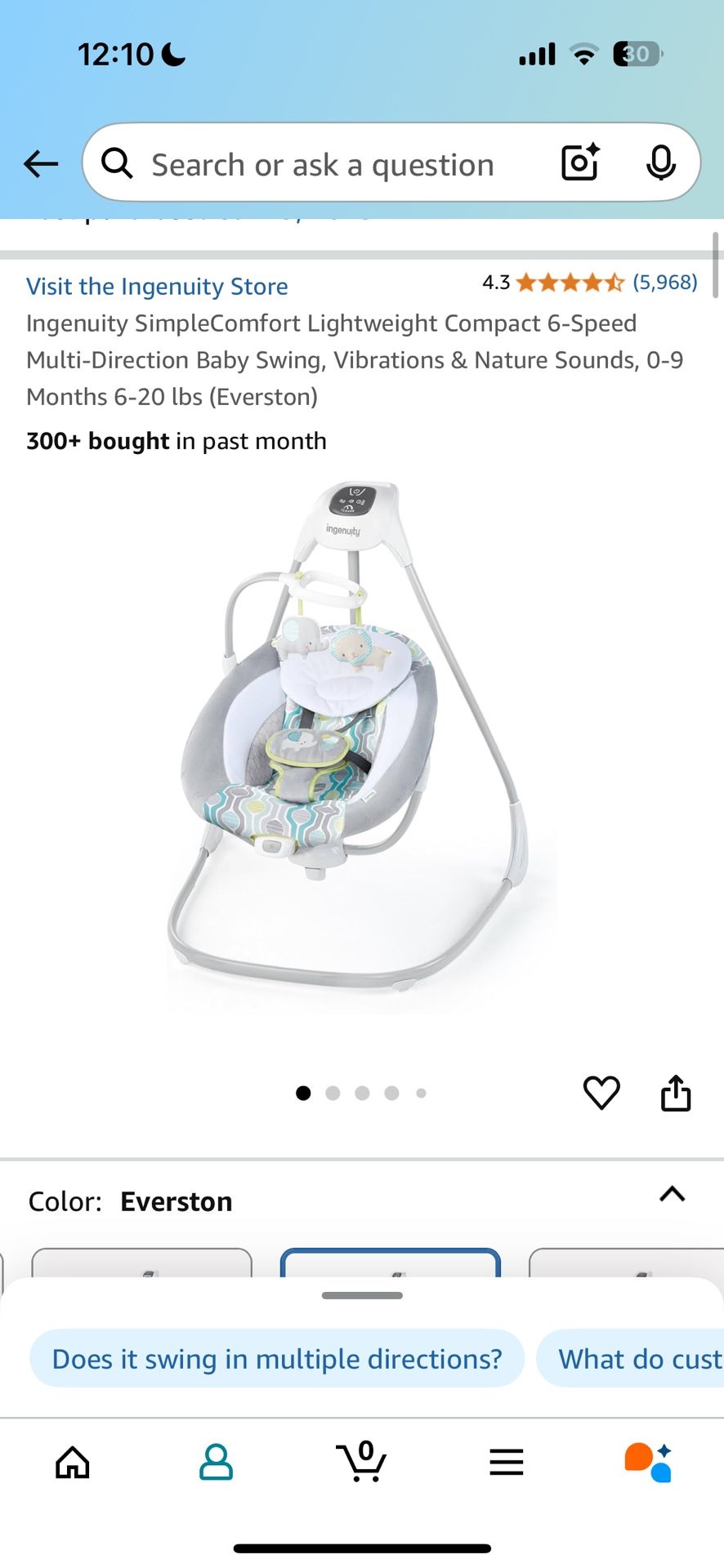 Ingenuity SimpleComfort Baby Swing