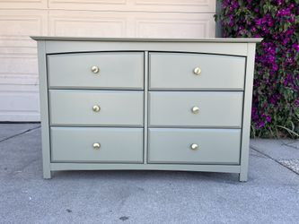 Sage Green 6 Drawer Dresser Chest With Gold Accent Pulls/knobs for Sale in  San Jose, CA - OfferUp