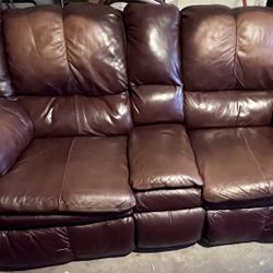 2 Seat Leather Reclining/ Sofa 