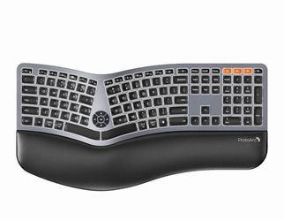 Brand New ProtoArc EK01 Plus Backlit Bluetooth Ergonomic Keyboard, Full Size, Grey Adjustable brightness, split design, cushioned wrist rest, connect