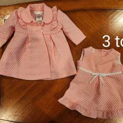 Baby Girl Dress and Jacket (3 To 6M)