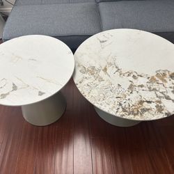 Round Marble Coffee Table for Living Room Creativity Center(Gloden bottom)