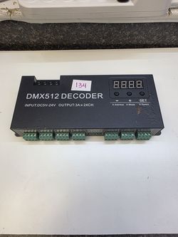 🚦DMX 24CH Digital Display Decoder, Dimming Driver LED DMX512 Controller for RGB Strip Light DC5-24V 3A/CH (24 Channel with Display (READ Description)