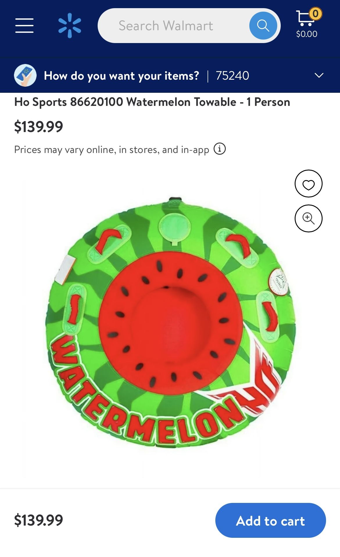 HO Sports Watermelon towable tube