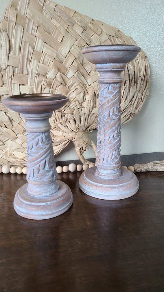 Cute Boho Refinished Candle Holders
