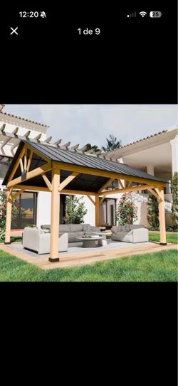 INMITOM 11 x 13 ft. Wood Hardtop Gazebo