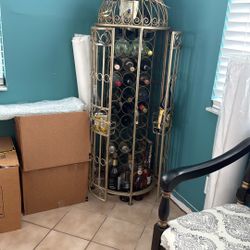 Bird Cage Wine Cabinet Cast Iron 