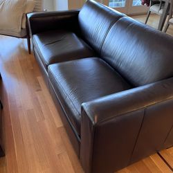 Brown Leather Room&Board Sofa