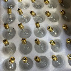 G40 Replacement Glass Incandescent Bulbs for Outdoor String Lights - 5W 120V Fit E12 C7 Candelabra Screw Base Light Sockets 