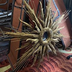 Sensational Large Brutalist Starburst Mirror