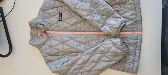 Patagonia Gray and Pink Nano Puff Coat Sz M/10 - $40
