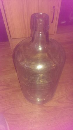 Antique glass water bottle "1924"