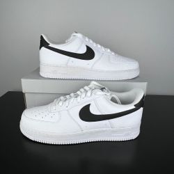 Nike Shoes | New Nike Air Force 1 '07 Mens Sz 15 Sneaker Shoes Ct2302 100 White Black | Color: Black/White...