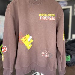  H&M The Simpsons Loose-Fit Cotton Blend Sweatshirt Dark Brown Sz XS