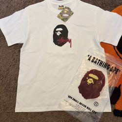 Stussy X Bape Tee Size Medium