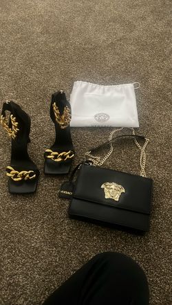 Versace heels and matching handbag  size 38
