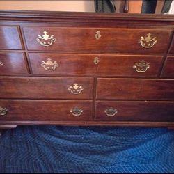 ****BEDROOM SET****Origunal Cherry Wood Dresser/Headboard & Foot board with corner posts
