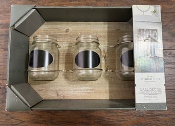 Threshold farmhouse plaque with mason jars new