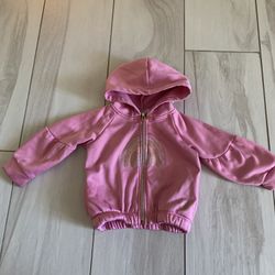 Body Glove Girls Pink Zip Up Hoodie Sweatshirt sz. 18 Months. 