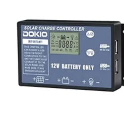 Complete solar system lithium batteries portable solar panels wires and controller and stands.