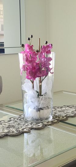 Hand Crafted Large Taper Glass Vase