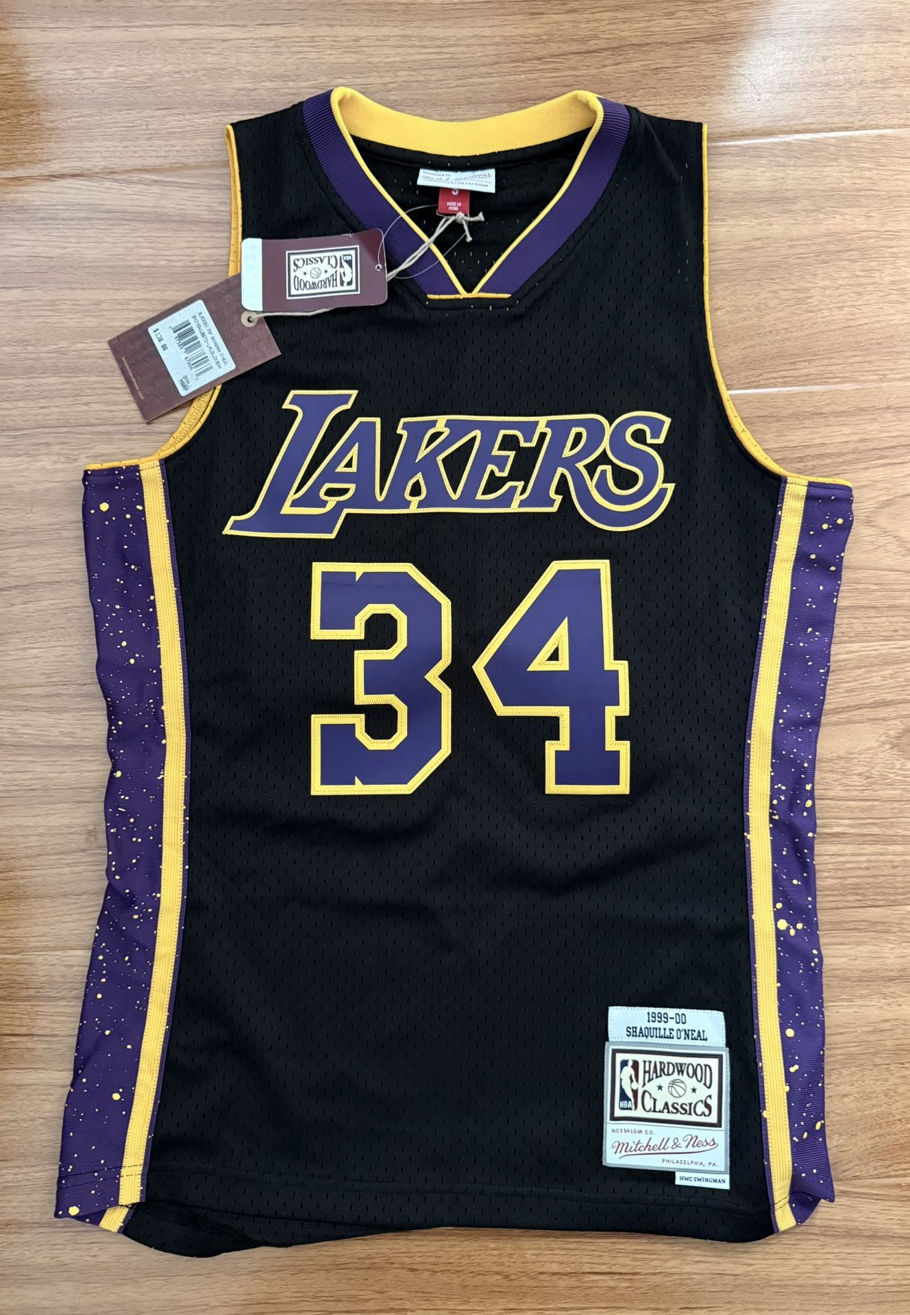 Shaquille O'neal #34 Lakers Mens Mitchell & Ness Swingman Blackout Jersey Size Small