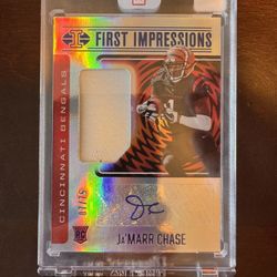 2021 Illusions Ja’Marr Chase First Impressions  RPA Rookie Patch Auto /75  Panini Sealed Cincinnati Bengals