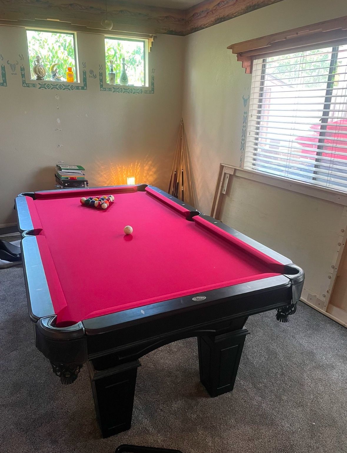 Red Felt Pool Table
