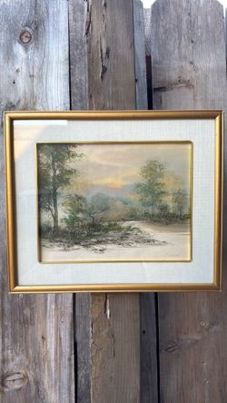 Vintage Japanese water color painting
