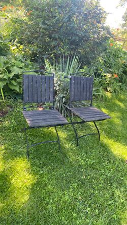 Retro Wood and metal folding chairs