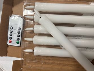7-inch Flameless Taper Candles with Remote Control, LED Candles with Flickering Light Timer, Dimmer, Battery Operated Window Candles for Halloween and