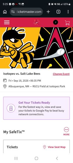 Isotopes ticket friday 09/18