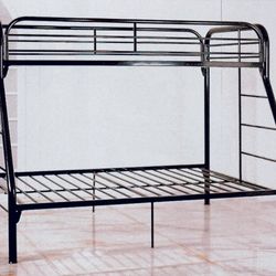 Twin / Full Metal Bunk Bed Frame Black Finish
