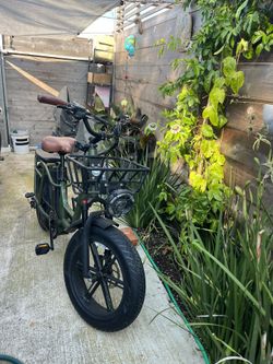 Green Electric Fat-Tire Cargo Ebike