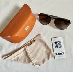 Tory Burch New Authentic Women Aviator Polarized Sunglasses Metal Gold Frame TY #6051 60-14-140 Macy’s