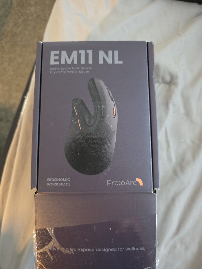 ProtoArc Ergonomic Vertical Mouse, EM11 NL Rechargeable Wireless Mouse Bluetooth, Ergo Mice with 3 Multi-Device for PC/Notebook/Laptop, 2.4GHz Optical
