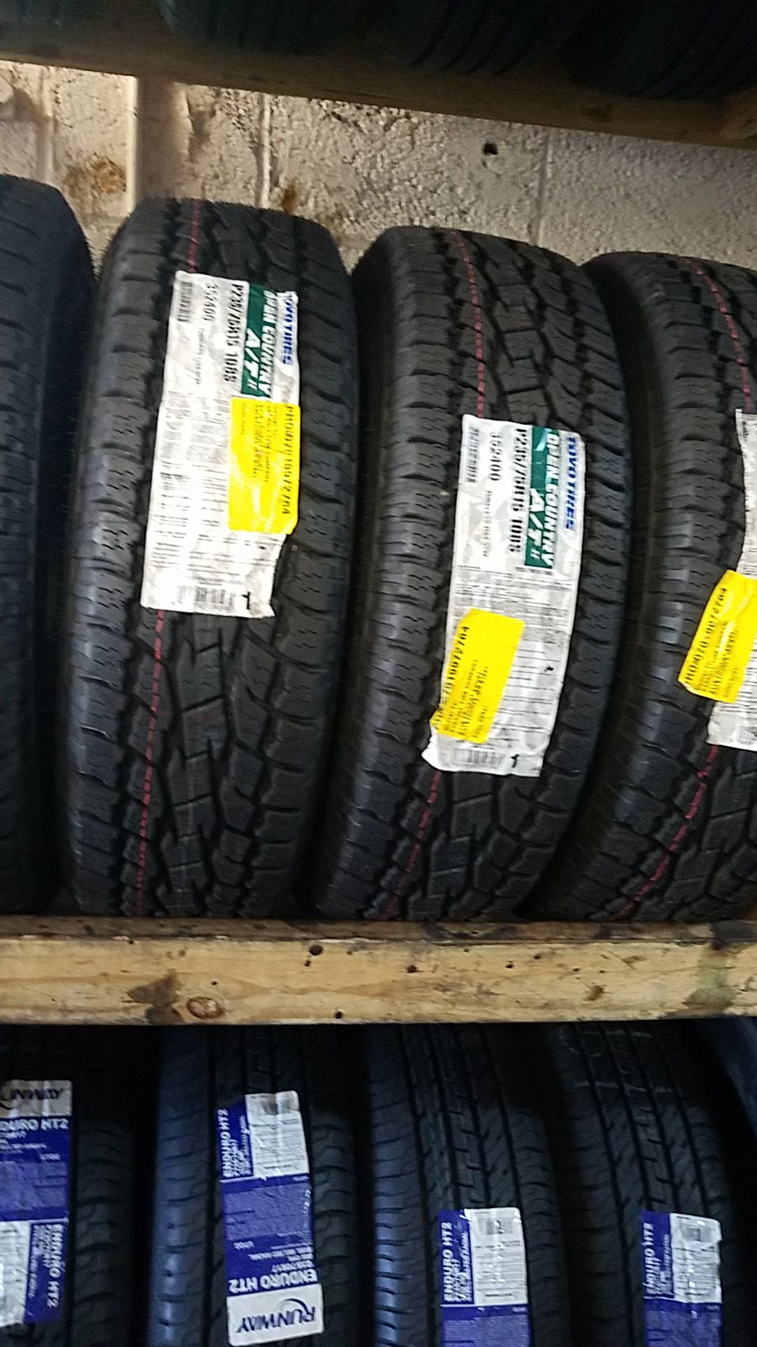 four bright new set of tires for sale 235/75/15
