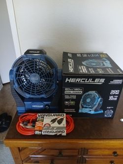 Brand New Heavy Duty Hercules multi speed fan with 25 extension cord