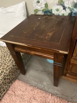 Wood coffee table and 2 end tables