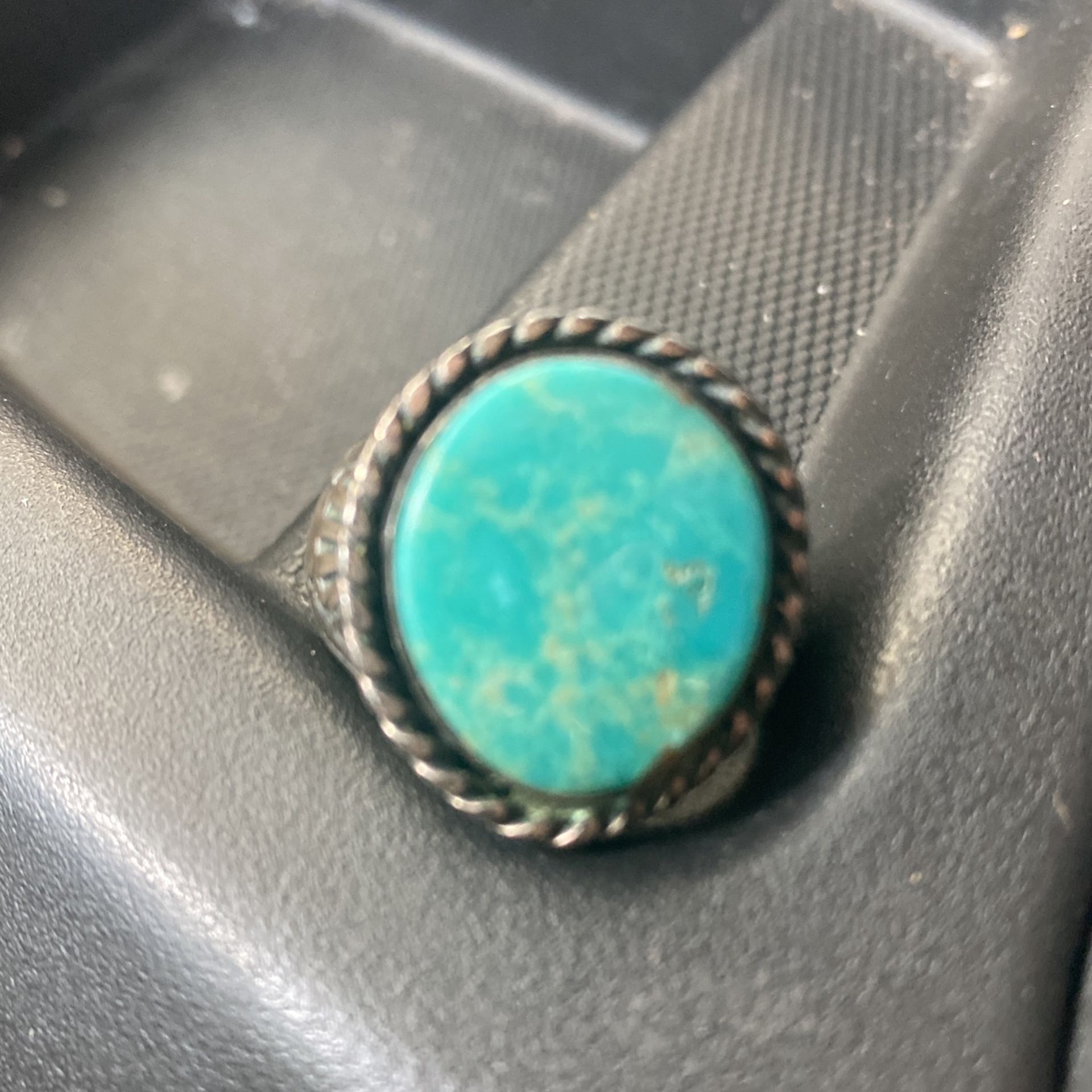 Mens Real Turquoise and silver ring