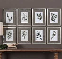 Set of 8 Botanical Wall Art Prints