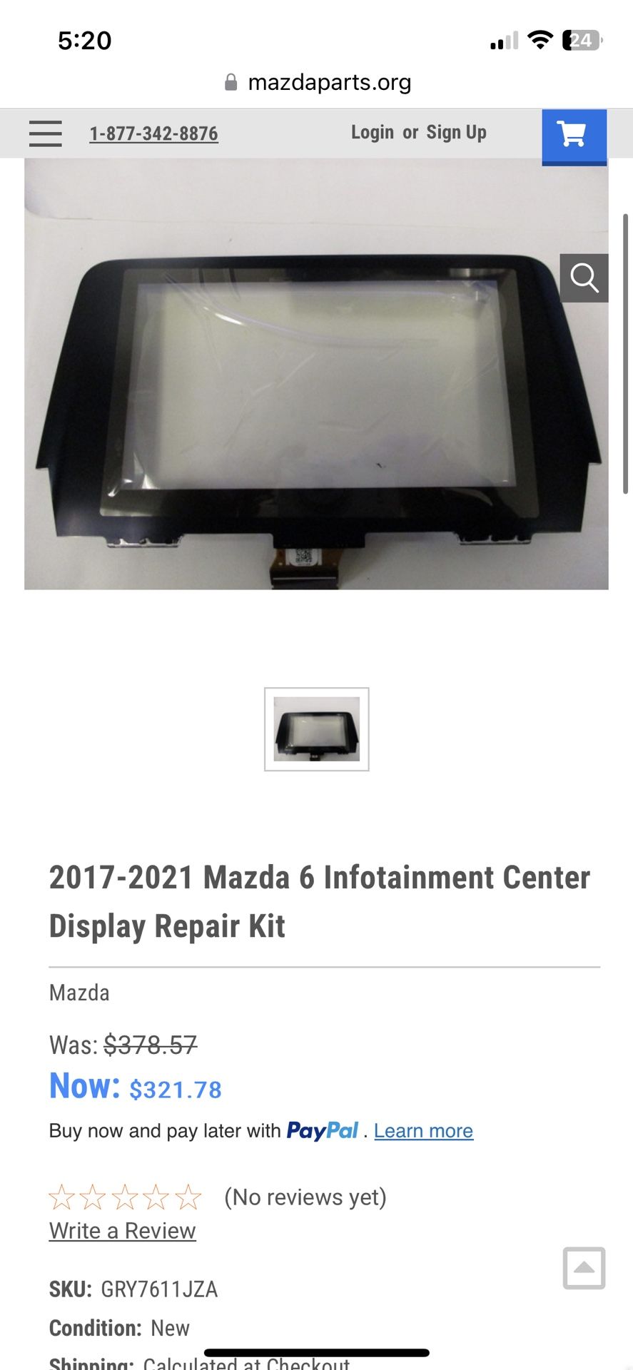 mazda 6 display screen kit 