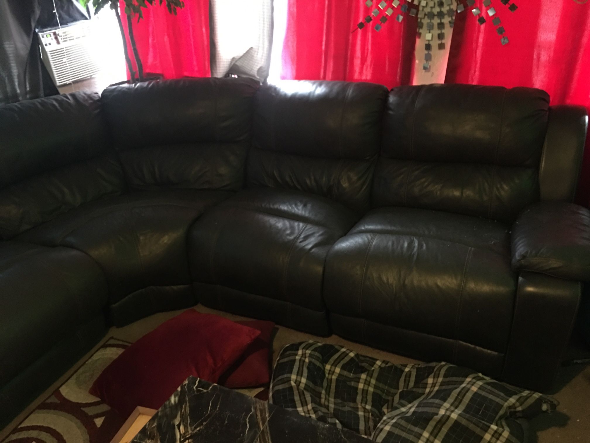 Leather Sectional Couch With Electric Recliners And USB Charging Ports N Home Charging