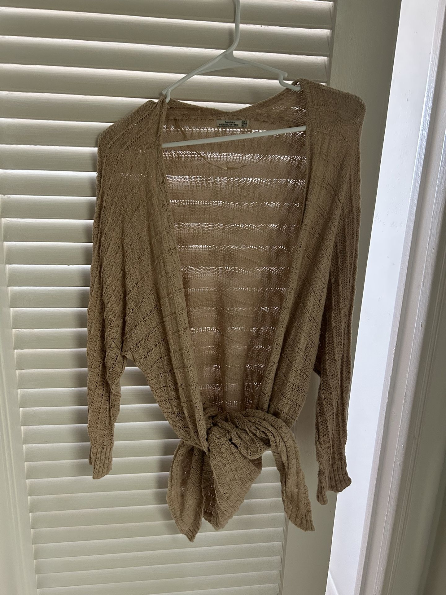 Bershka Beige Openwork Cardigan – Size M